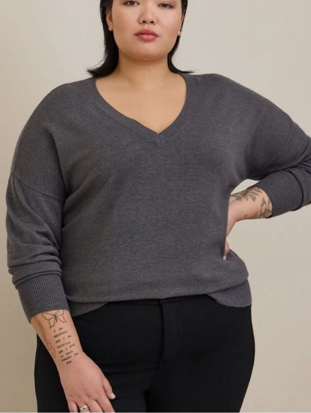 Torrid Charcoal V-Neck Women’s Sweater